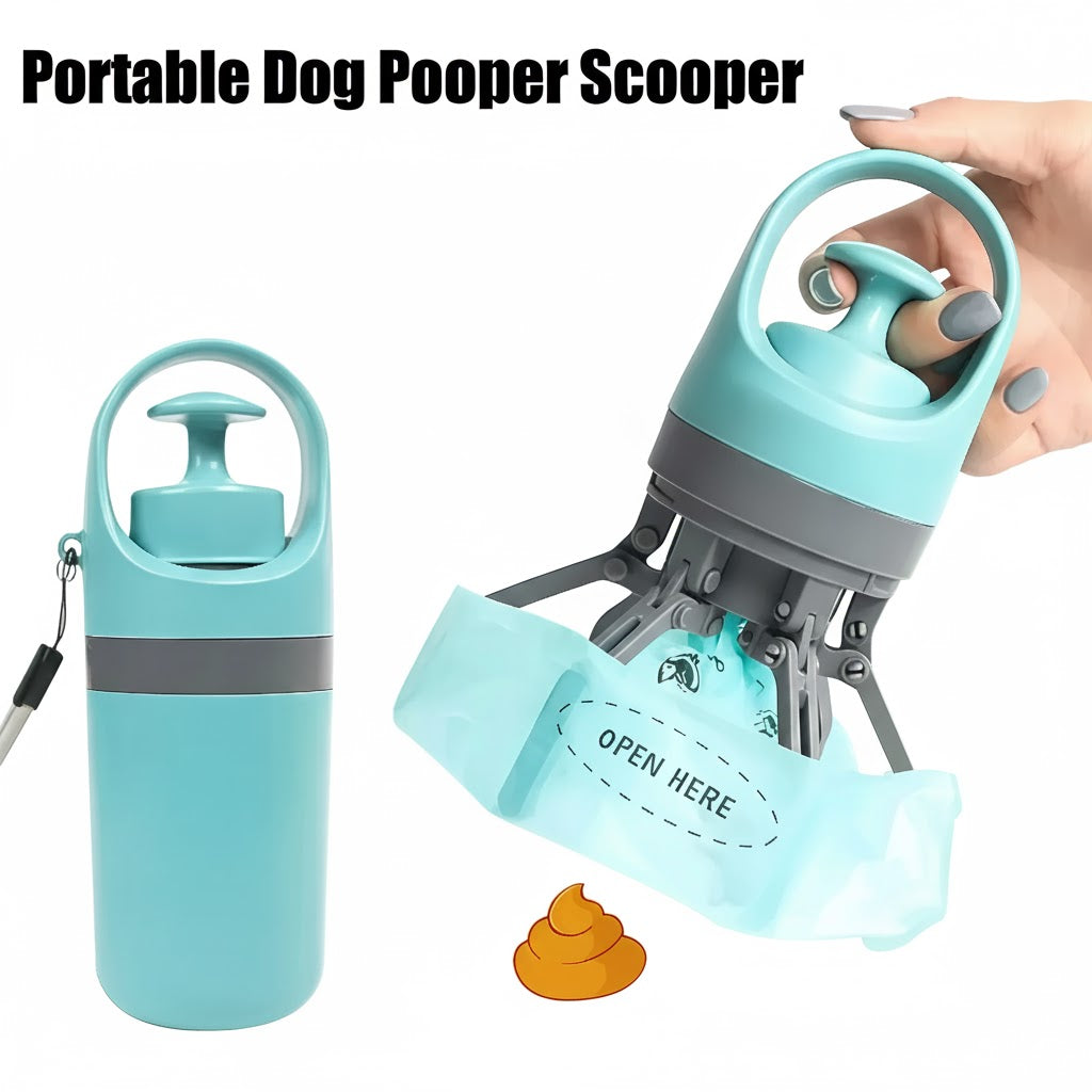 Luna & Kin Portable Dog Poop Scooper set + 5 rolls (75 bags)